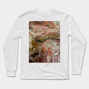 Red and Gold pour painting Long Sleeve T-Shirt